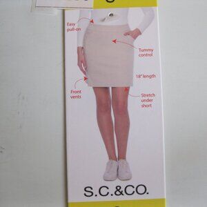 S.C. & CO. Women's Pull On Stretch Tummy Control Skort, Tan, S (1239), M (1283)